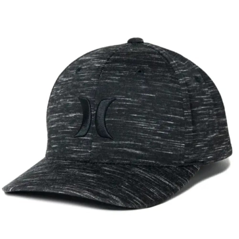 Hurley Icon Texture Baseball Hat Cap Womens Black Gray Space Dye Small/Medium